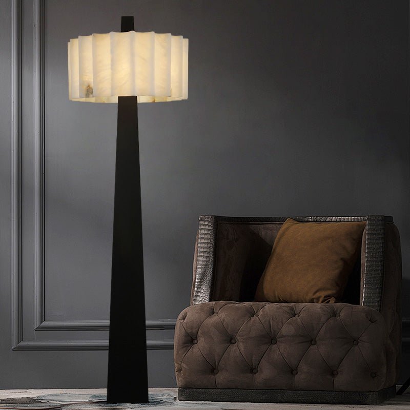 Origami Pleat Alabaster Floor Lamp