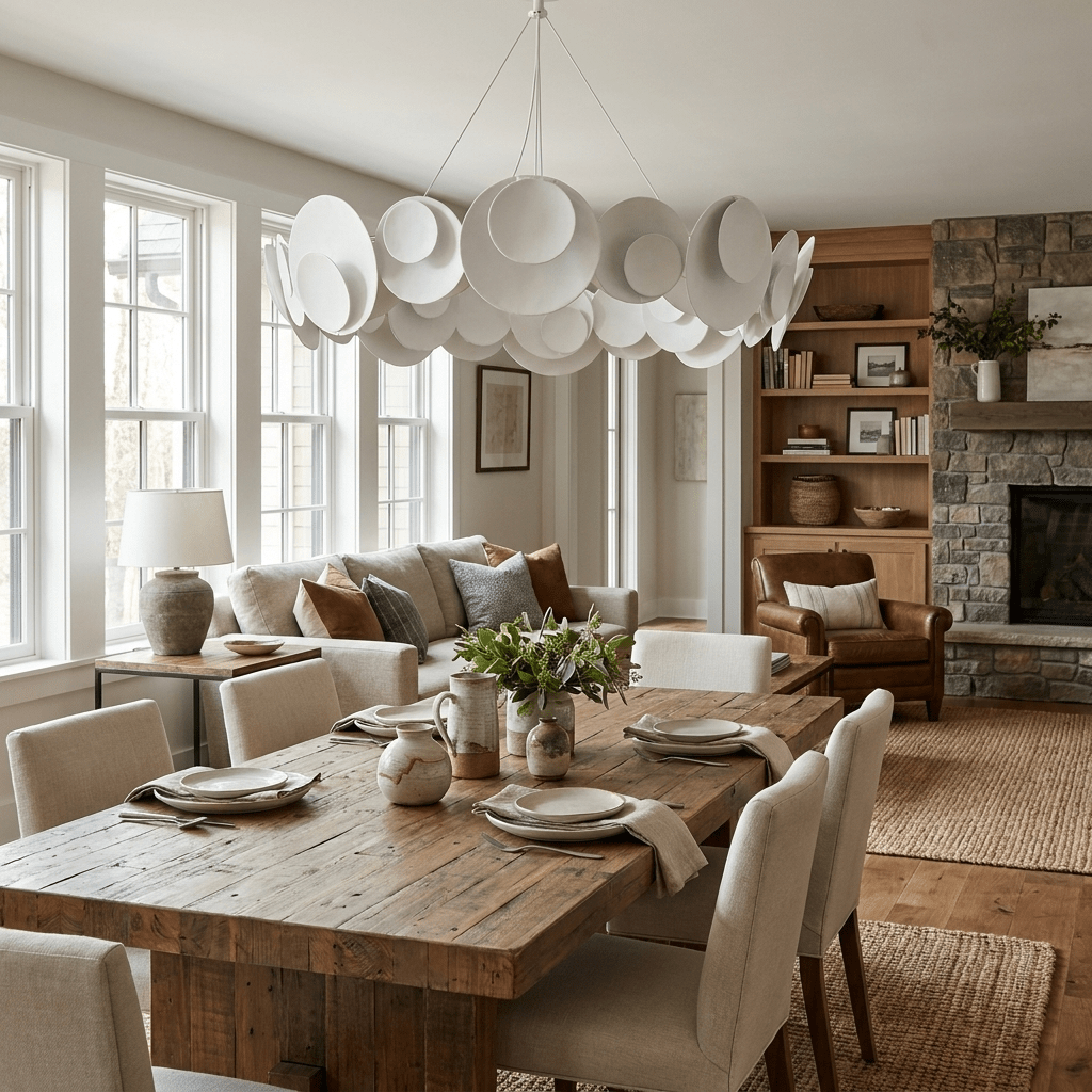 Orvella Plaster Disc Chandelier