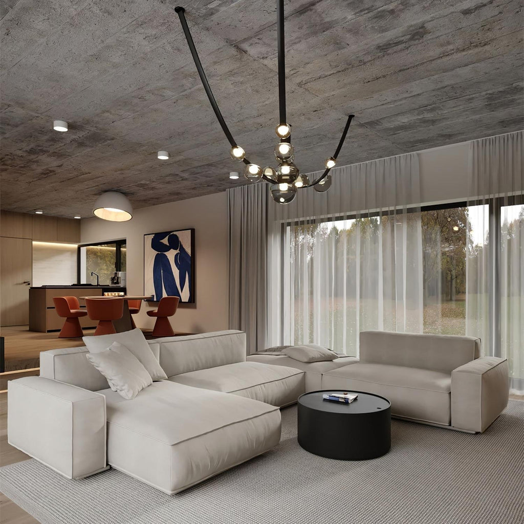 Orvyn Leather Arc Chandelier