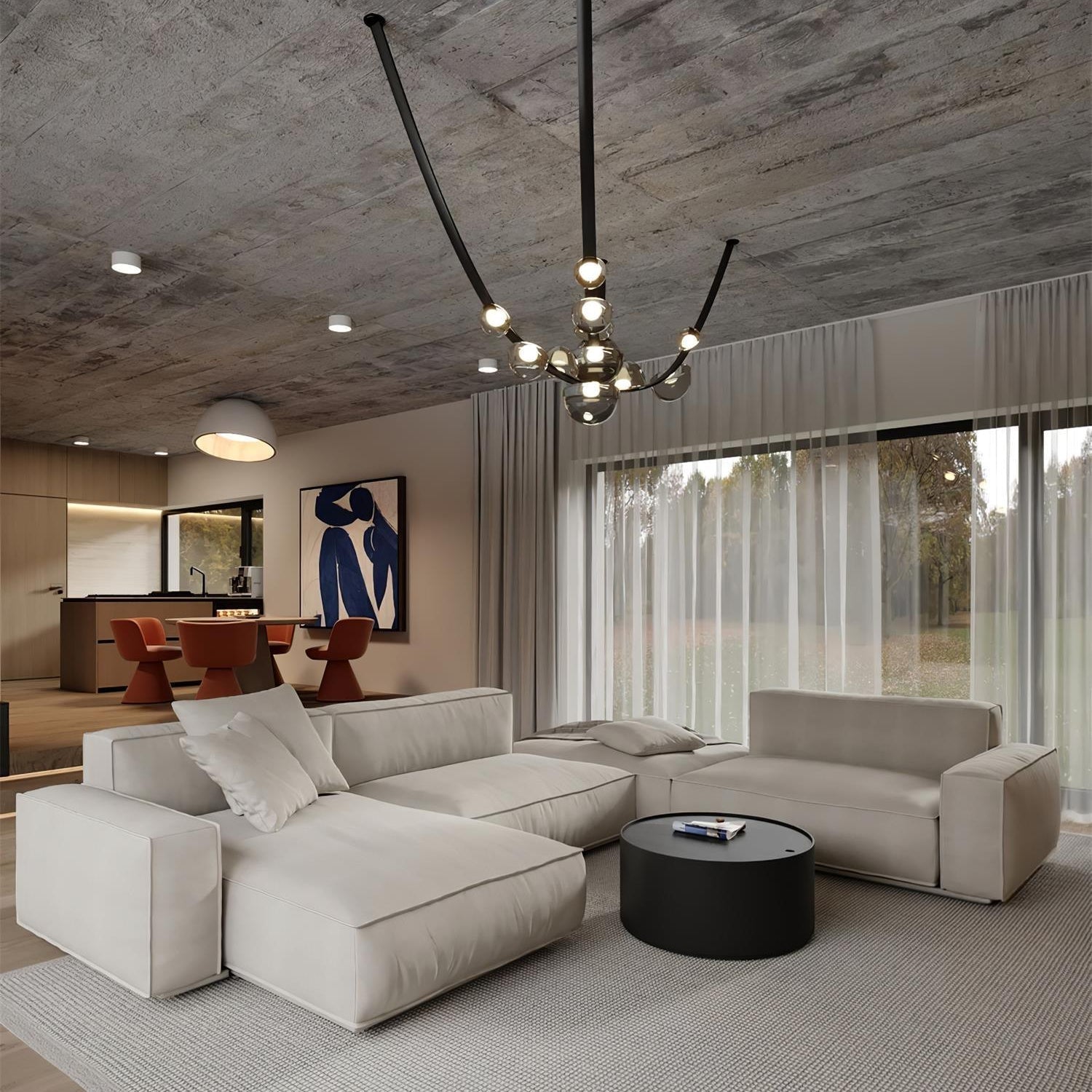 Orvyn Leather Arc Chandelier