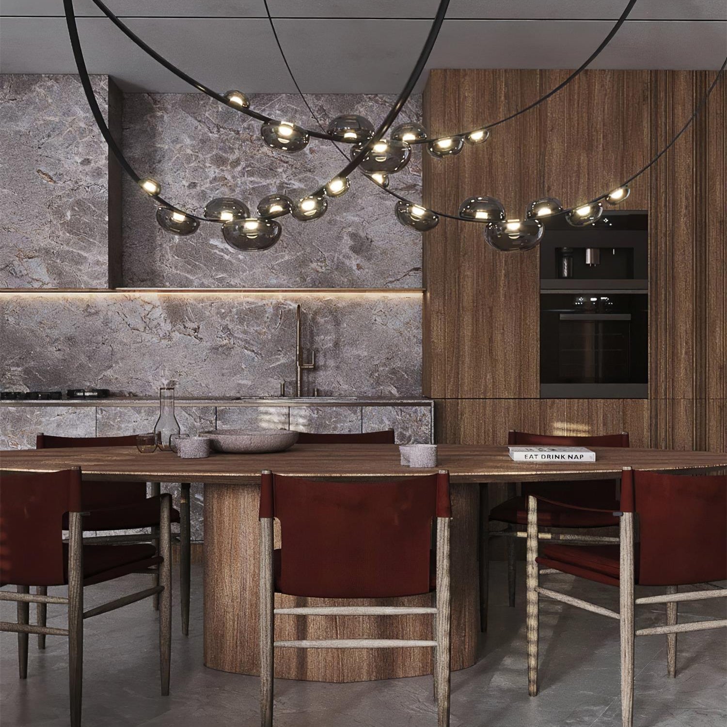 Orvyn Leather Arc Chandelier