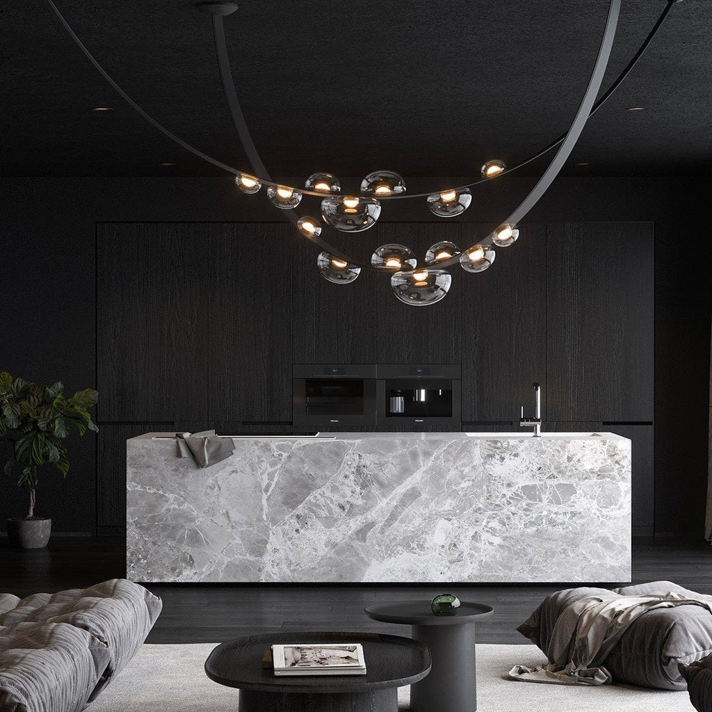 Orvyn Leather Arc Chandelier