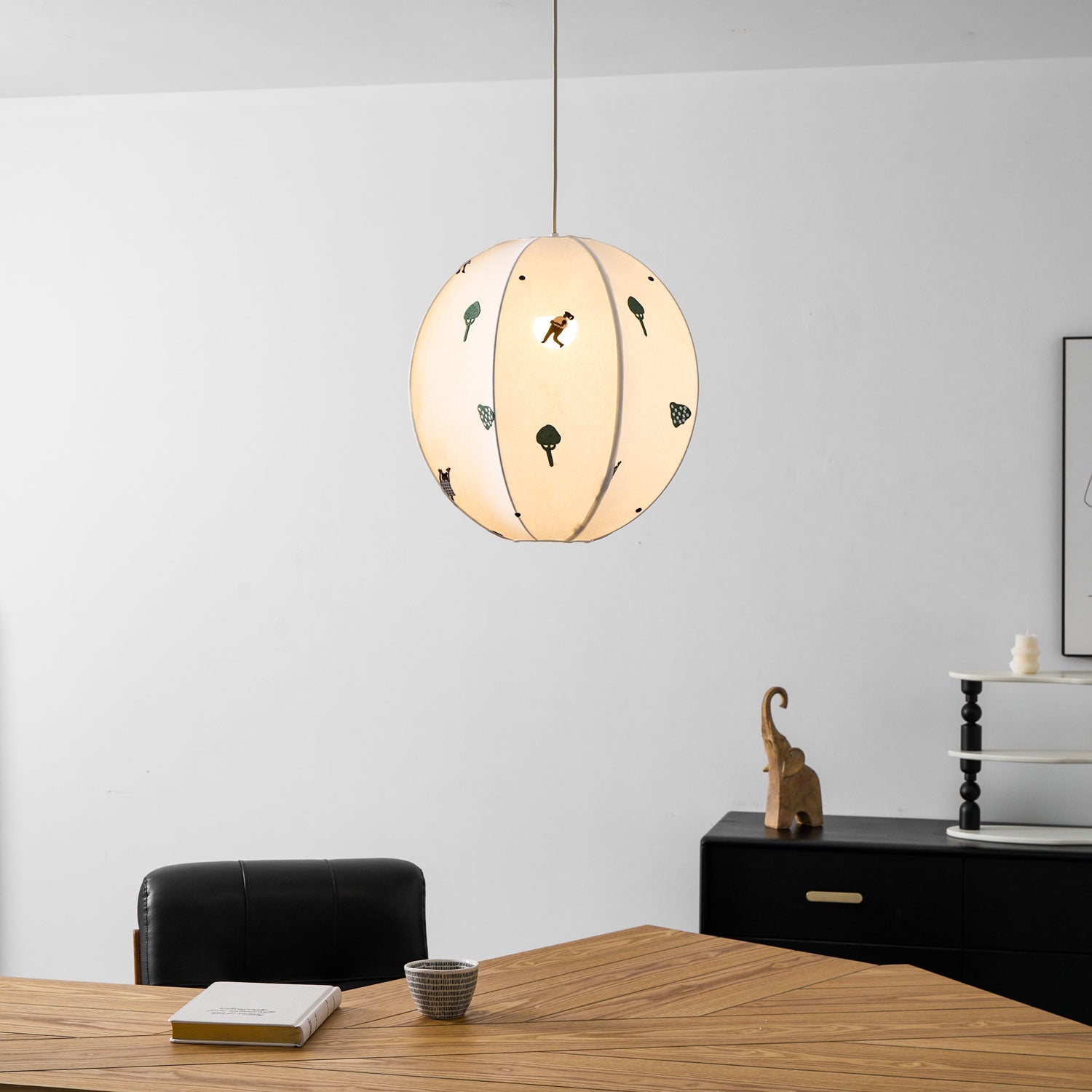 Park Embroidered Textile Pendant Lamp