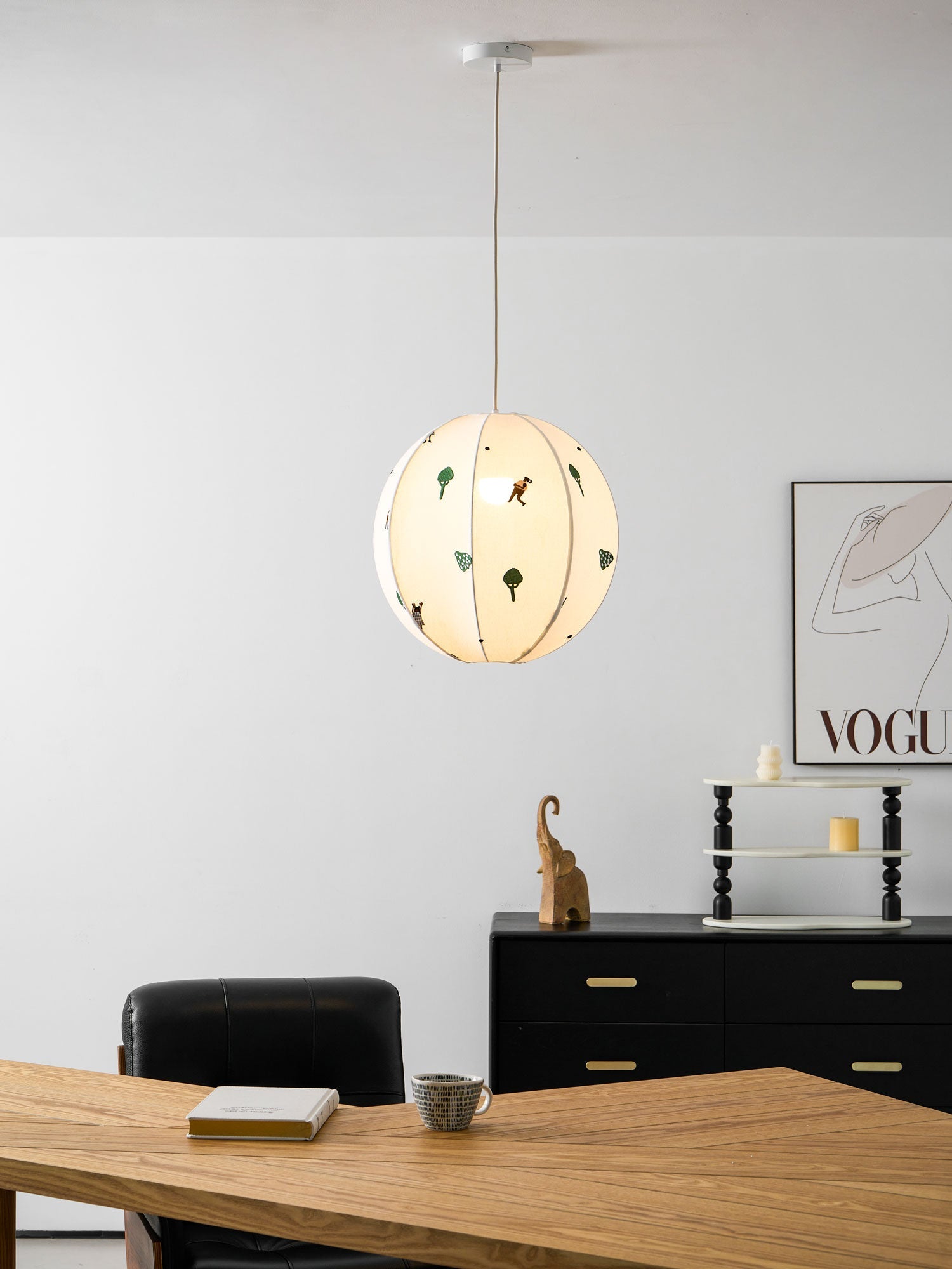 Park Embroidered Textile Pendant Lamp