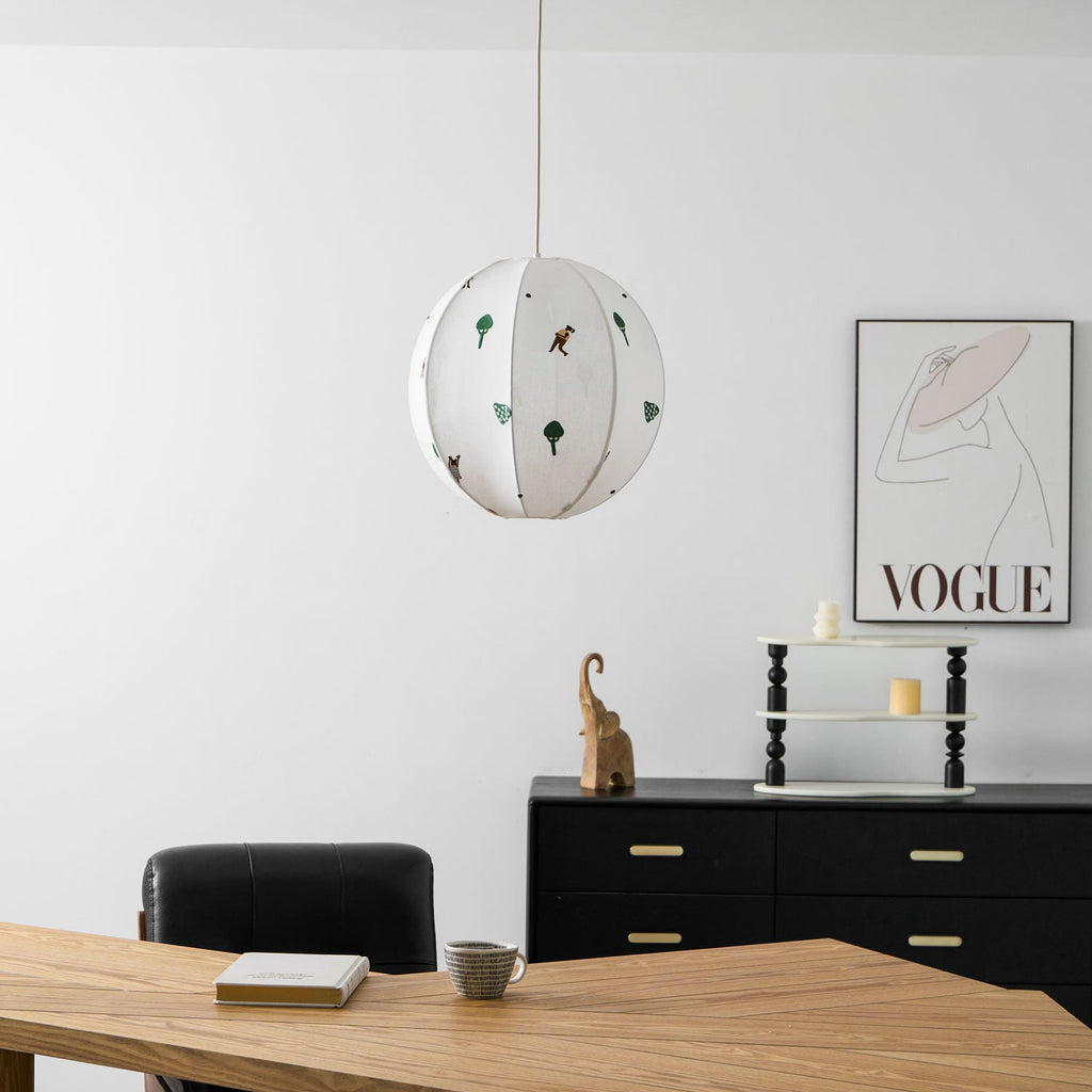 Park Embroidered Textile Pendant Lamp