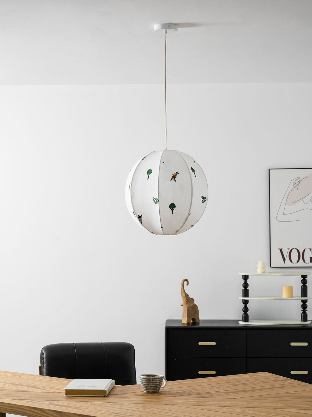 Park Embroidered Textile Pendant Lamp