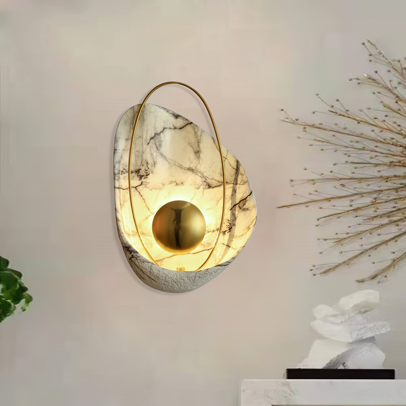Marbled Shell Wall Sconce