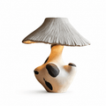 Pebble-Inlay Sculptural Plaster Table Lamp