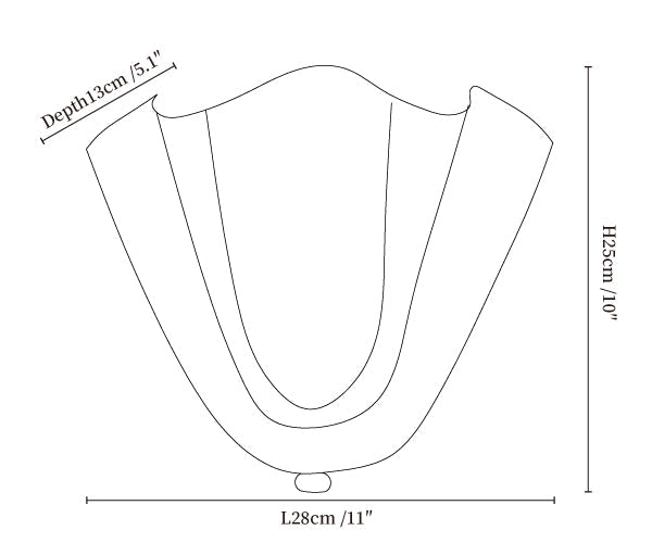Petalia Wall Light — size diagram, L28cm x H25cm, depth 13cm