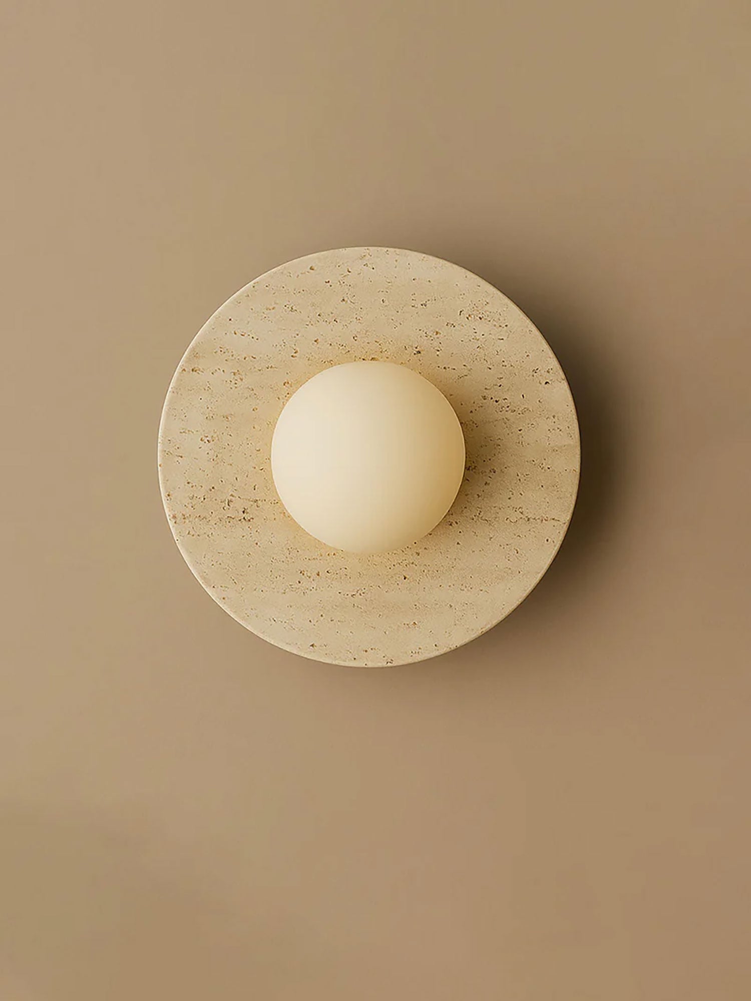 Pietraluna Round Stone Disc Wall Sconce
