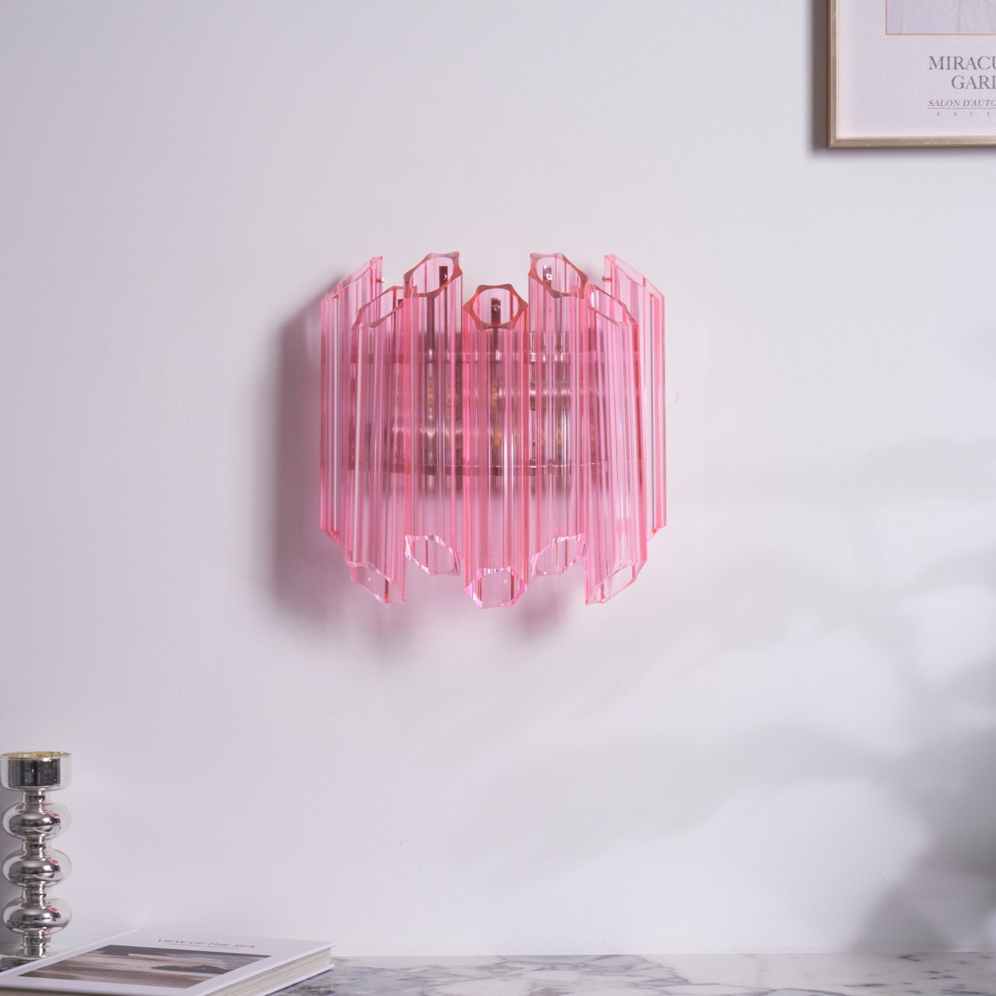 Pink Palermo Glass Wall Lamp