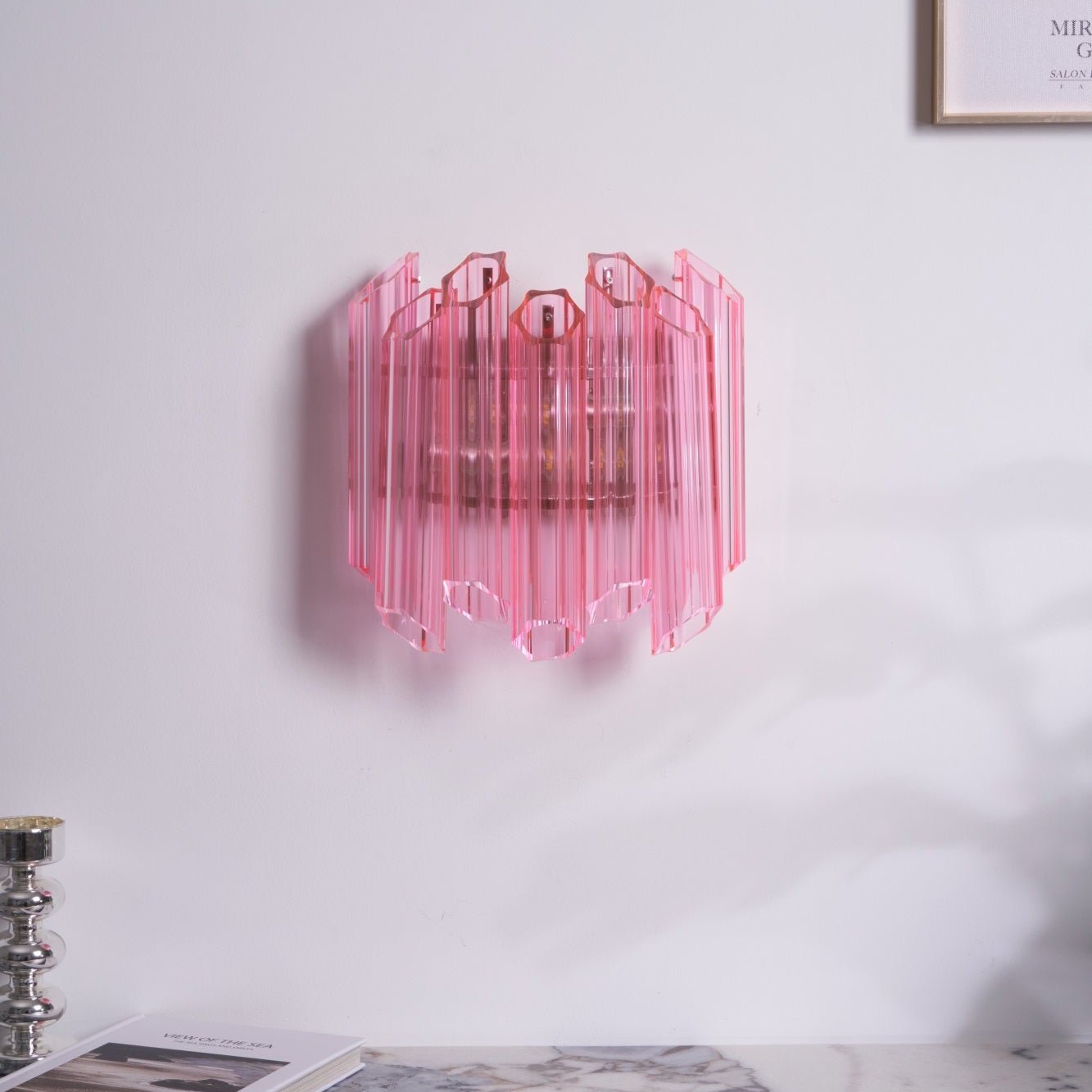 Pink Palermo Glass Wall Lamp