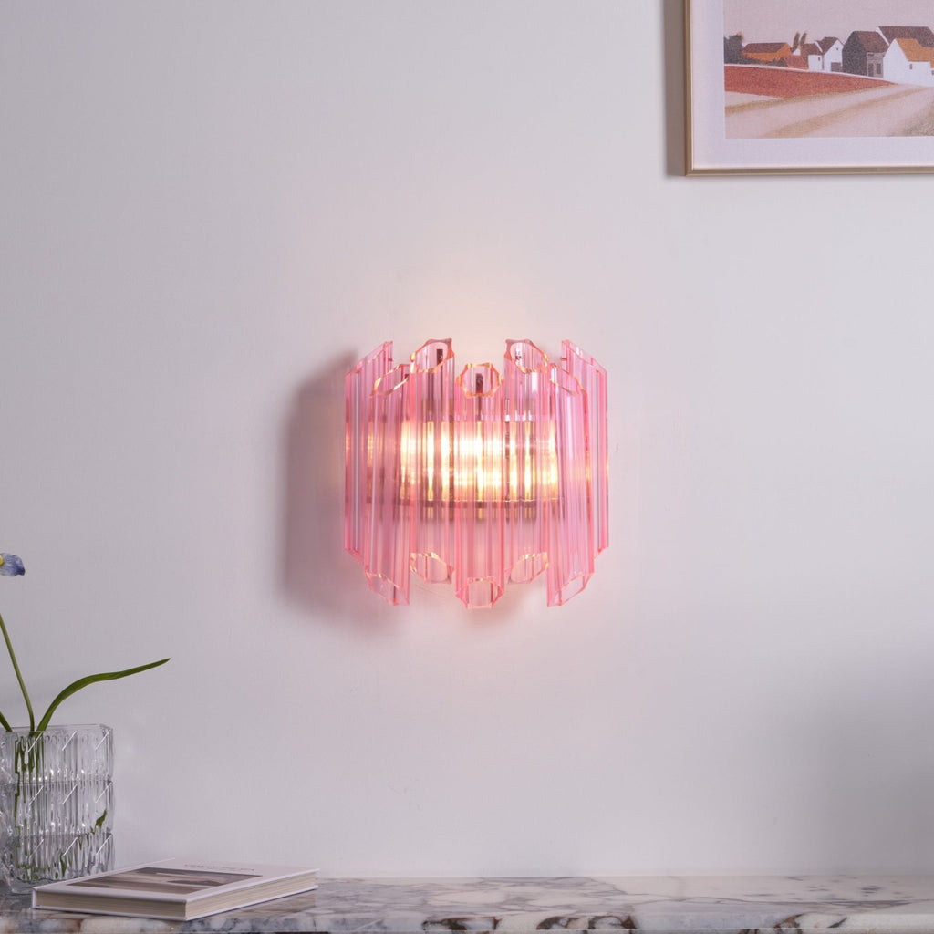 Pink Palermo Glass Wall Lamp