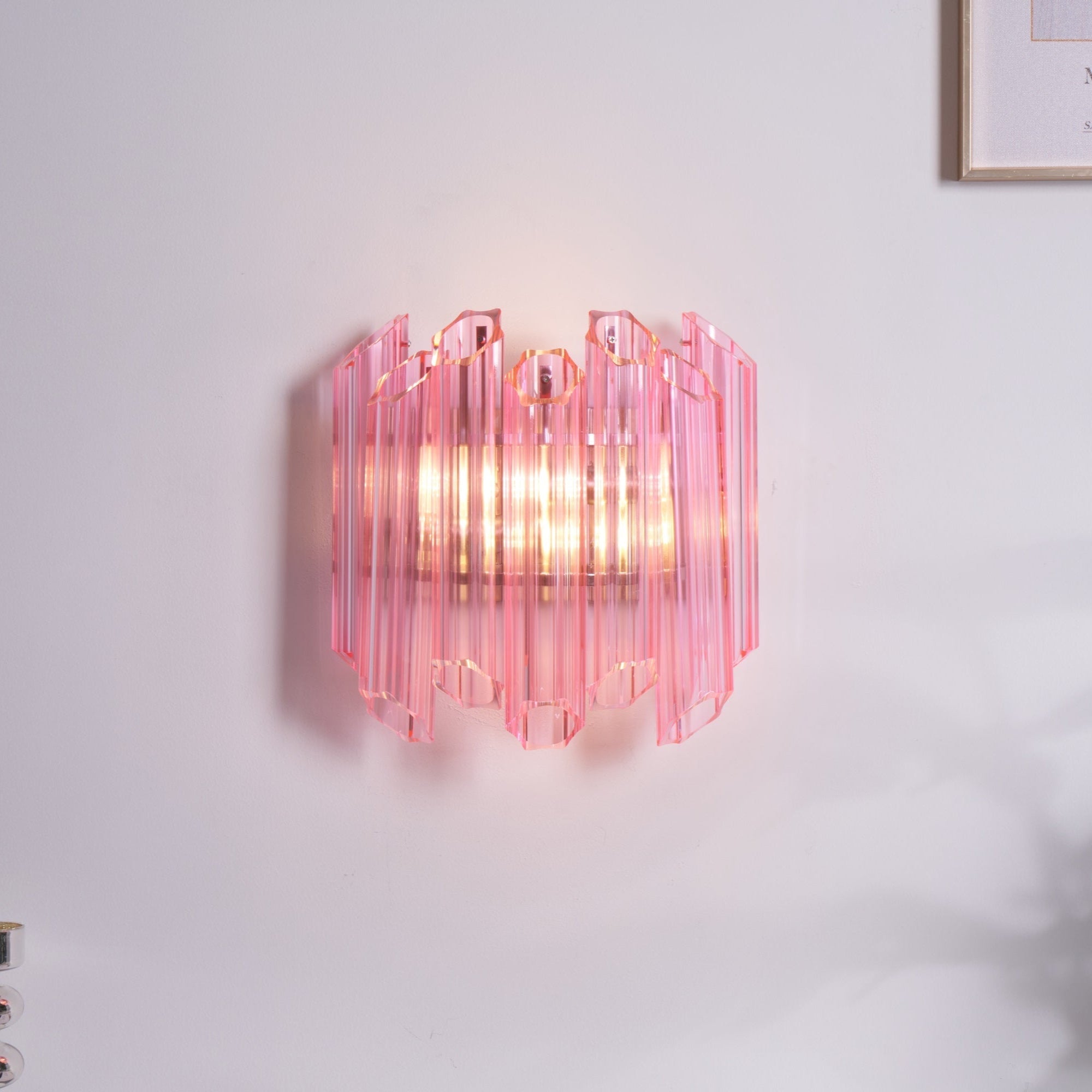 Pink Palermo Glass Wall Lamp