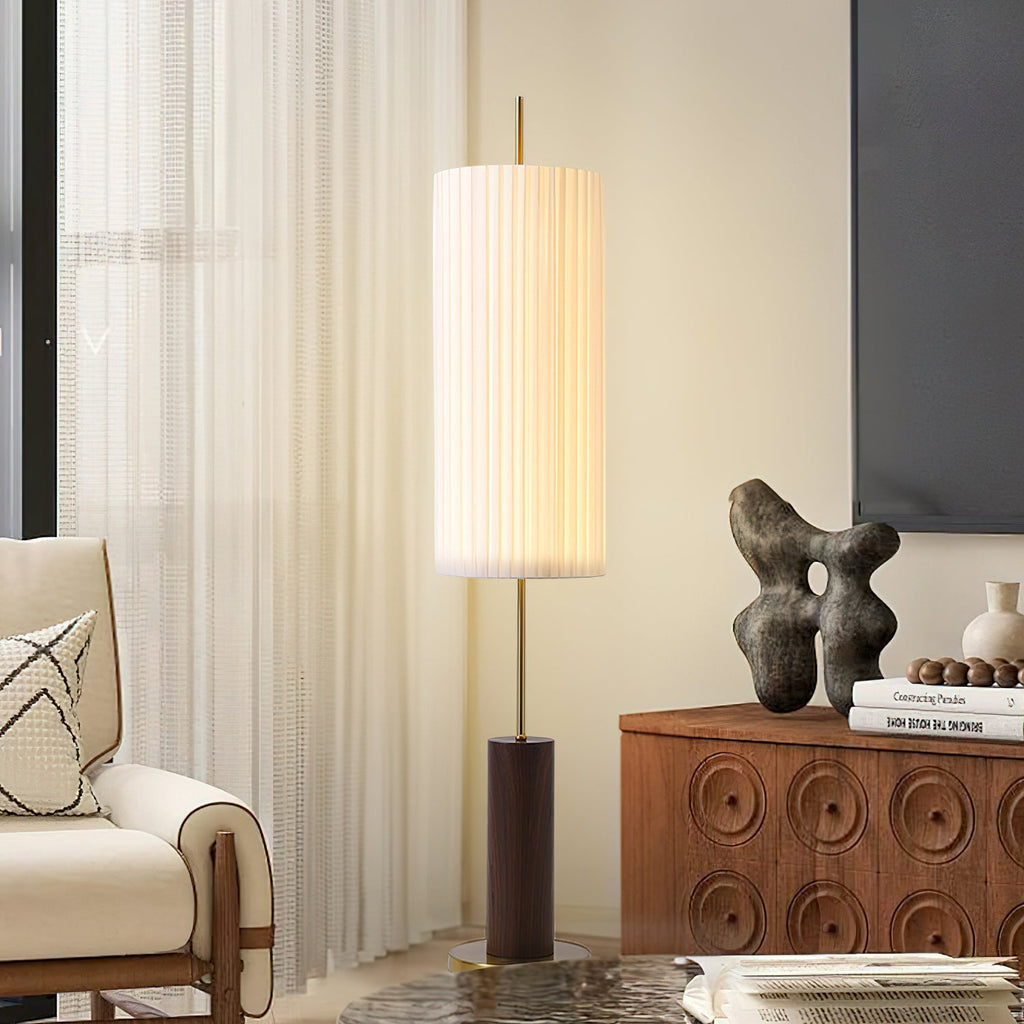 Pleated Cylinder Floor Lamp