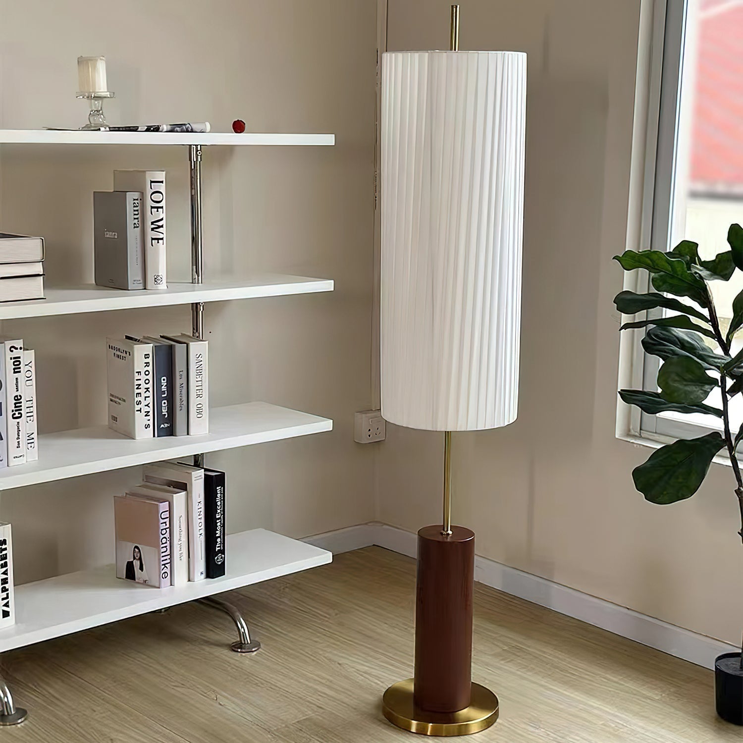 Pleated Cylinder Floor Lamp