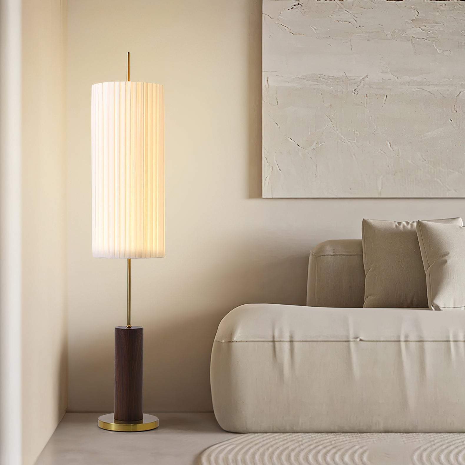 Pleated Cylinder Floor Lamp
