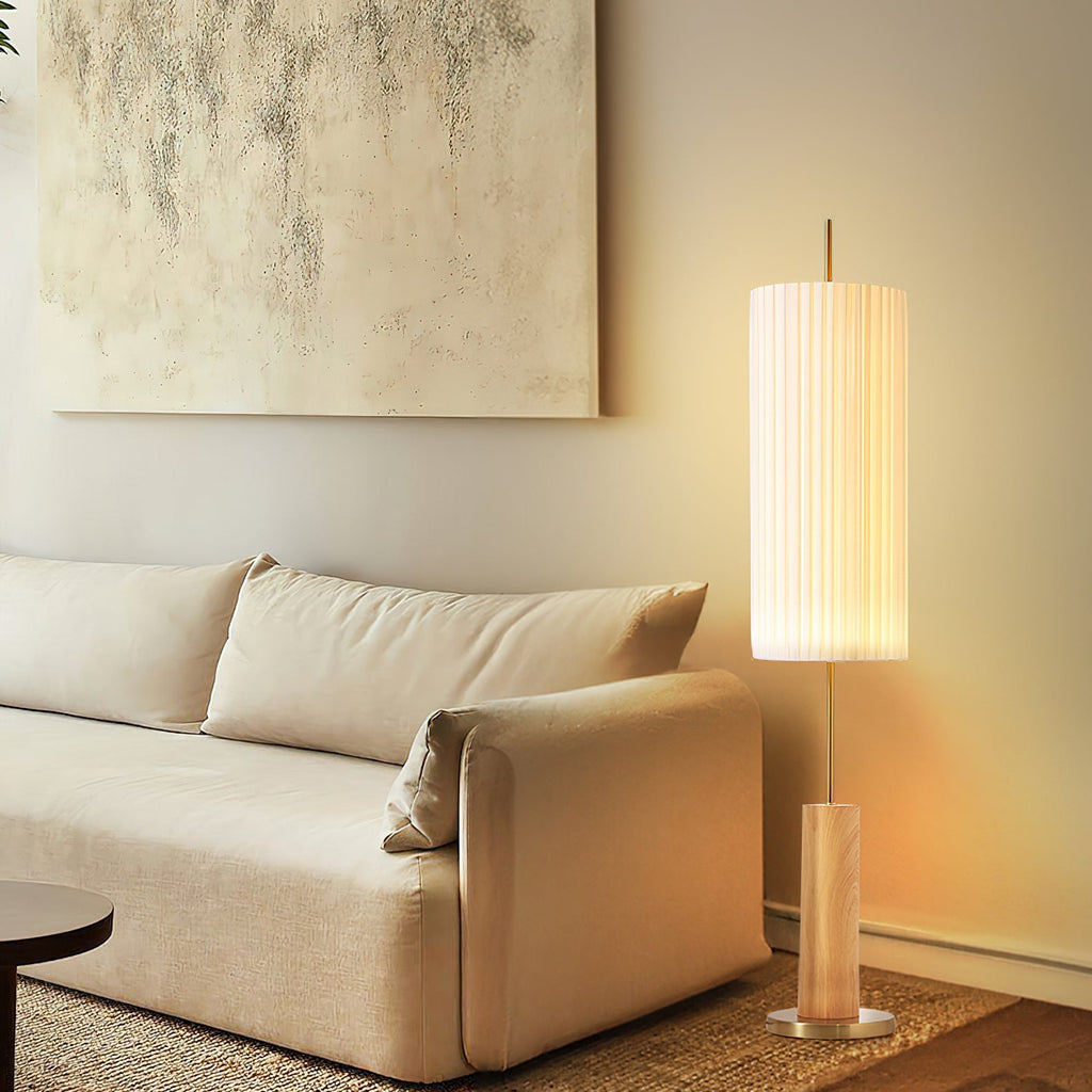 Pleated Cylinder Floor Lamp