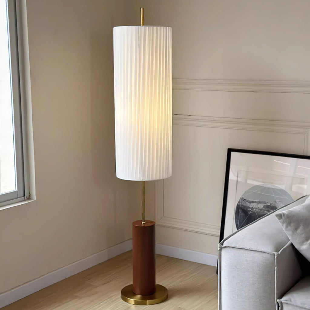 Pleated Cylinder Floor Lamp