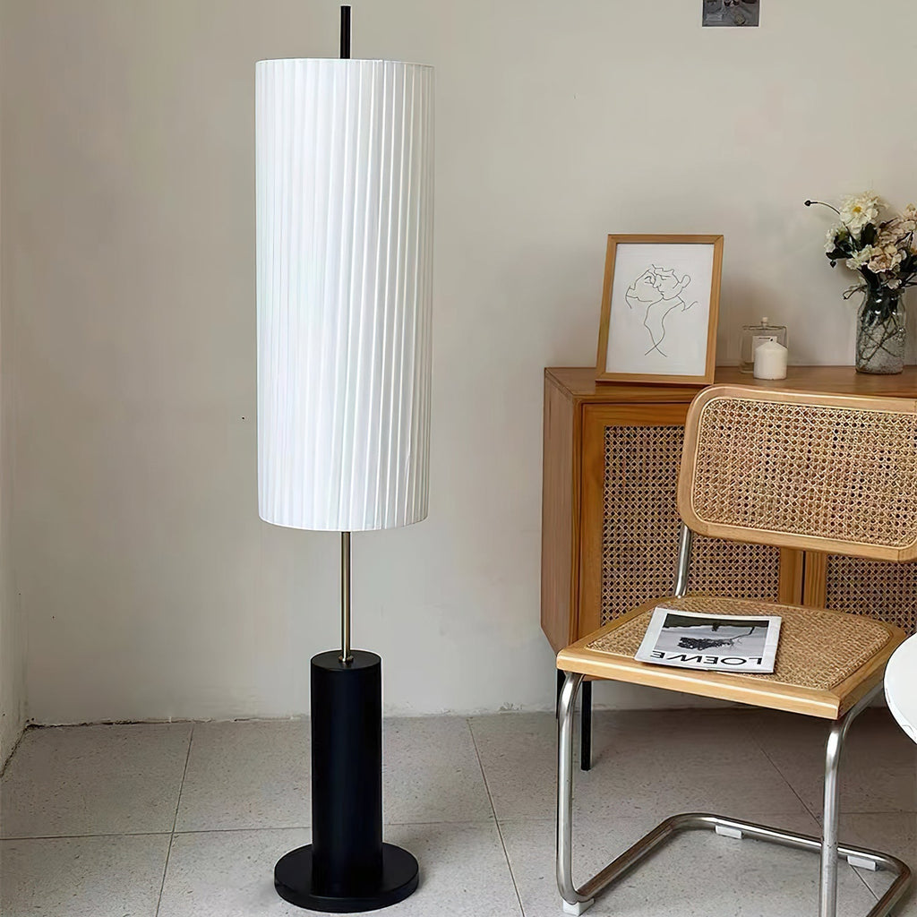Pleated Cylinder Floor Lamp