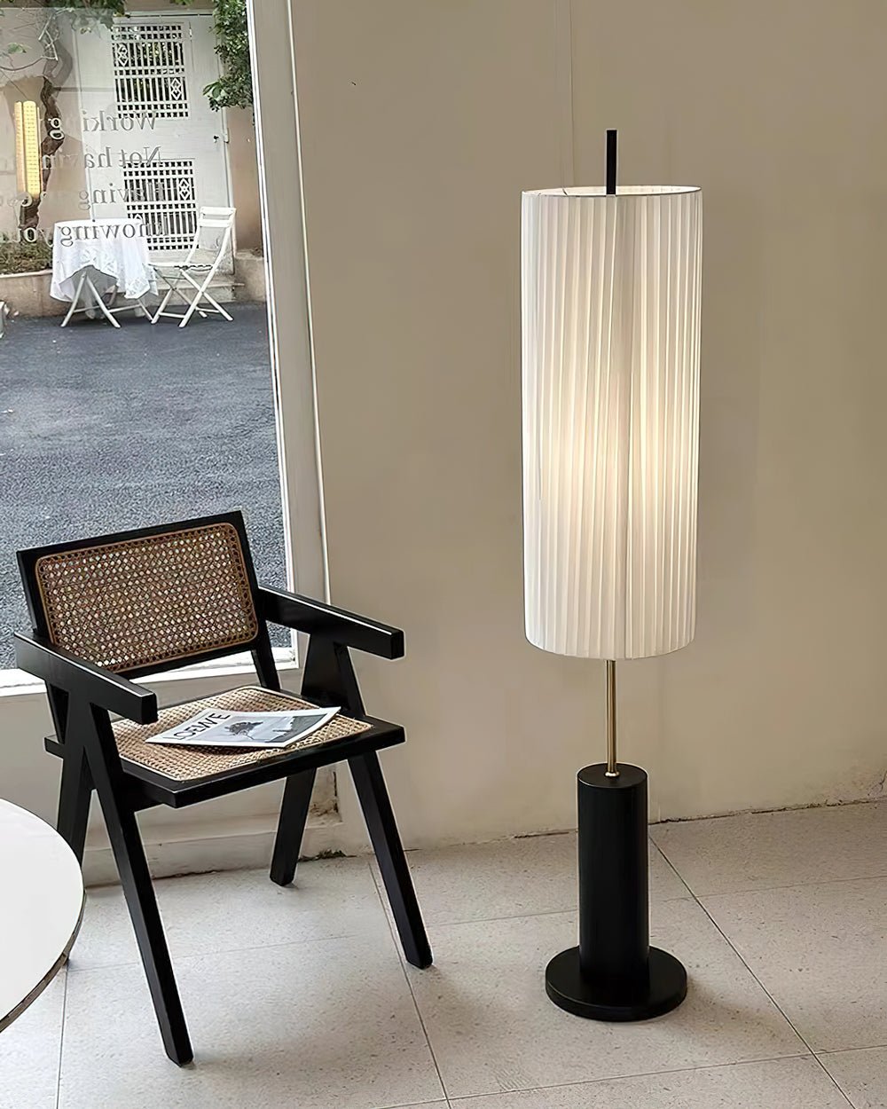 Pleated Cylinder Floor Lamp