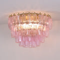 Poliedri Glass Pink Ceiling Light