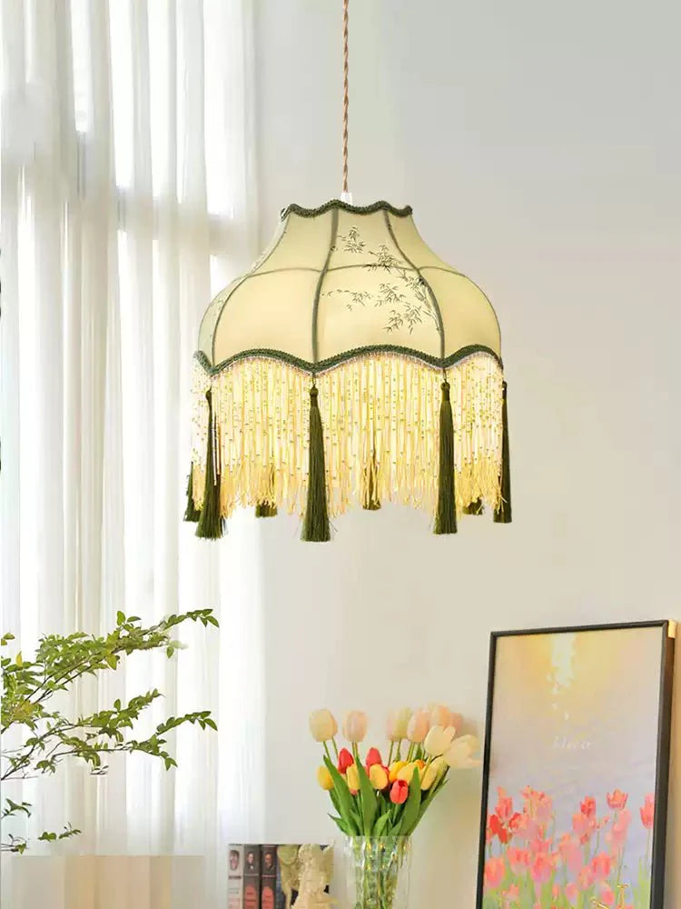 Prasina Beaded Fringe Pendant Light