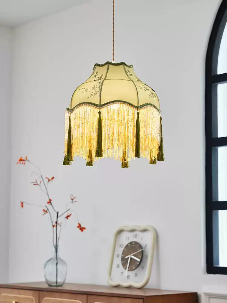 Prasina Beaded Fringe Pendant Light