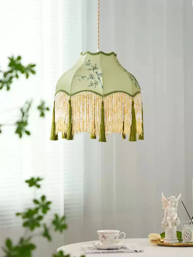 Prasina Beaded Fringe Pendant Light