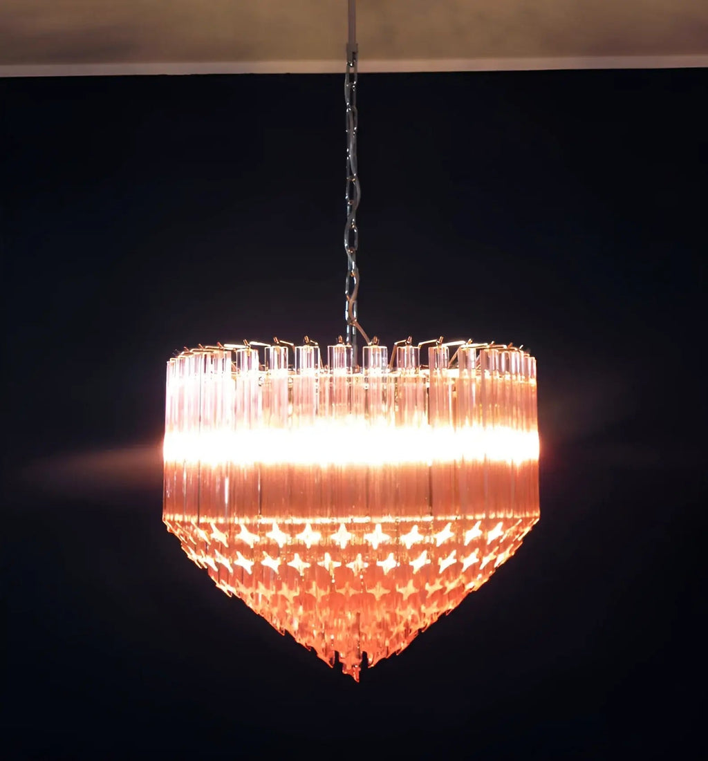 Prism Pink Glass Chandelier
