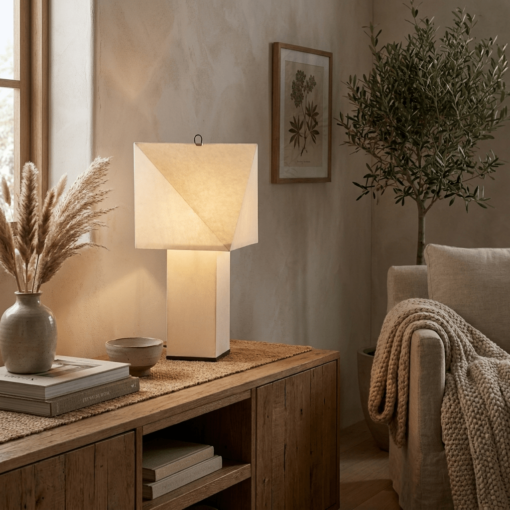 Quadrella Paper Shade Table Lamp