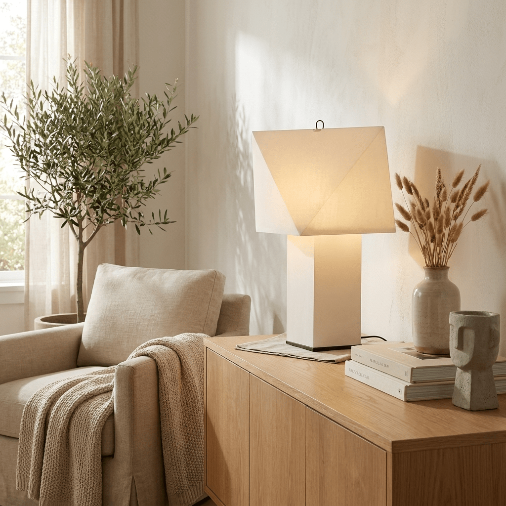 Quadrella Paper Shade Table Lamp