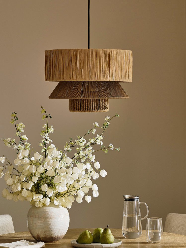 Raffia Jute Tiered Pendant Lamp