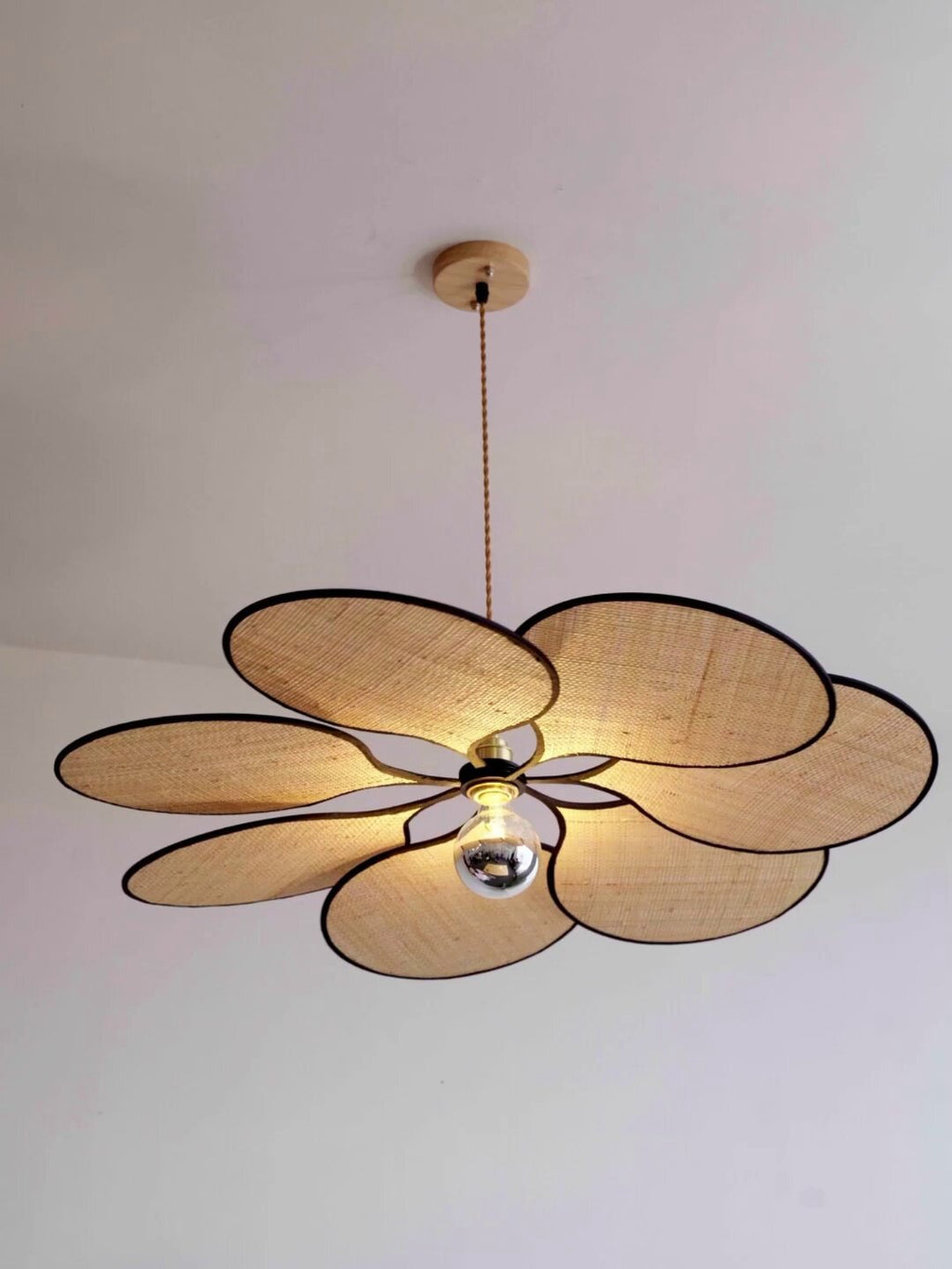 Raffia Petal Pendant Light