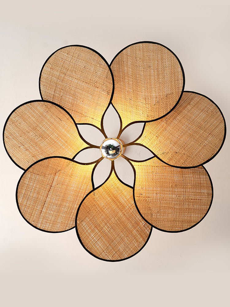 Raffia Petal Pendant Light