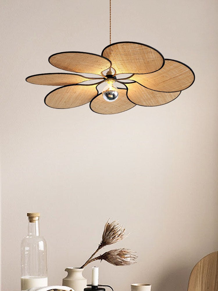 Raffia Petal Pendant Light