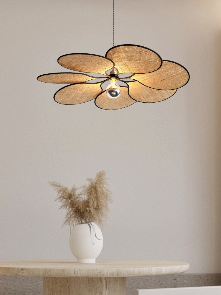 Raffia Petal Pendant Light