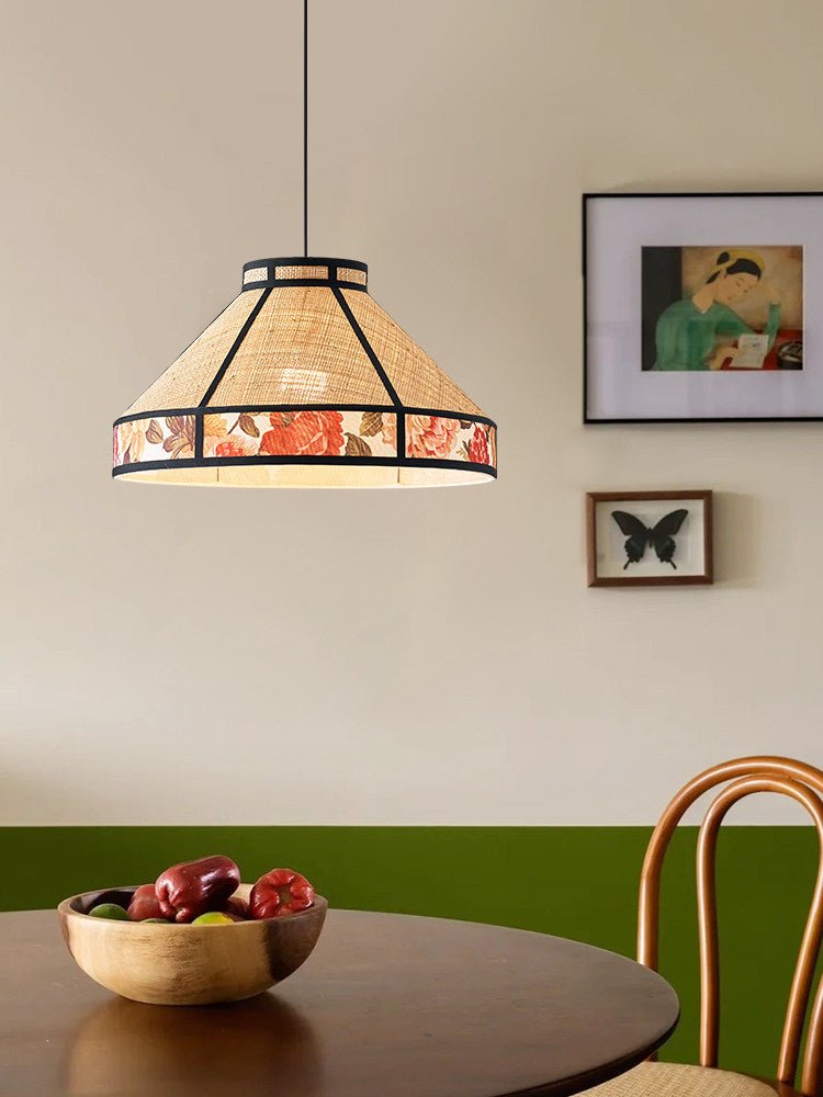 Raffia Floral Pendant Lamp
