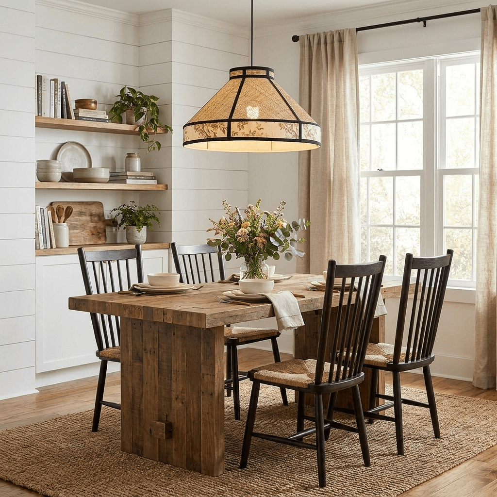 Raffia Floral Pendant Lamp