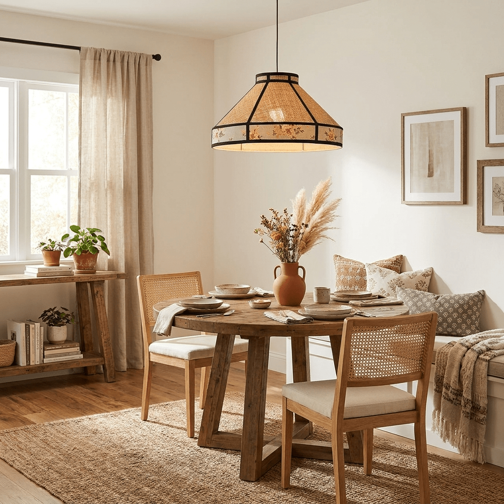Raffia Floral Pendant Lamp