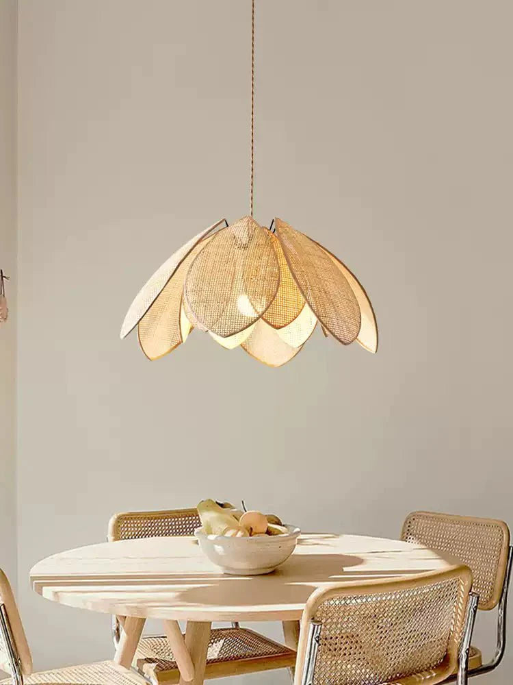 Rattan Lotus Pendant Lamp
