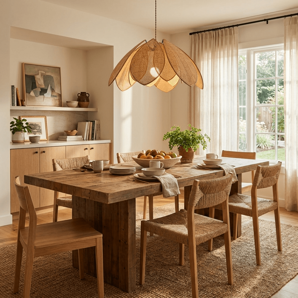 Rattan Lotus Pendant Lamp