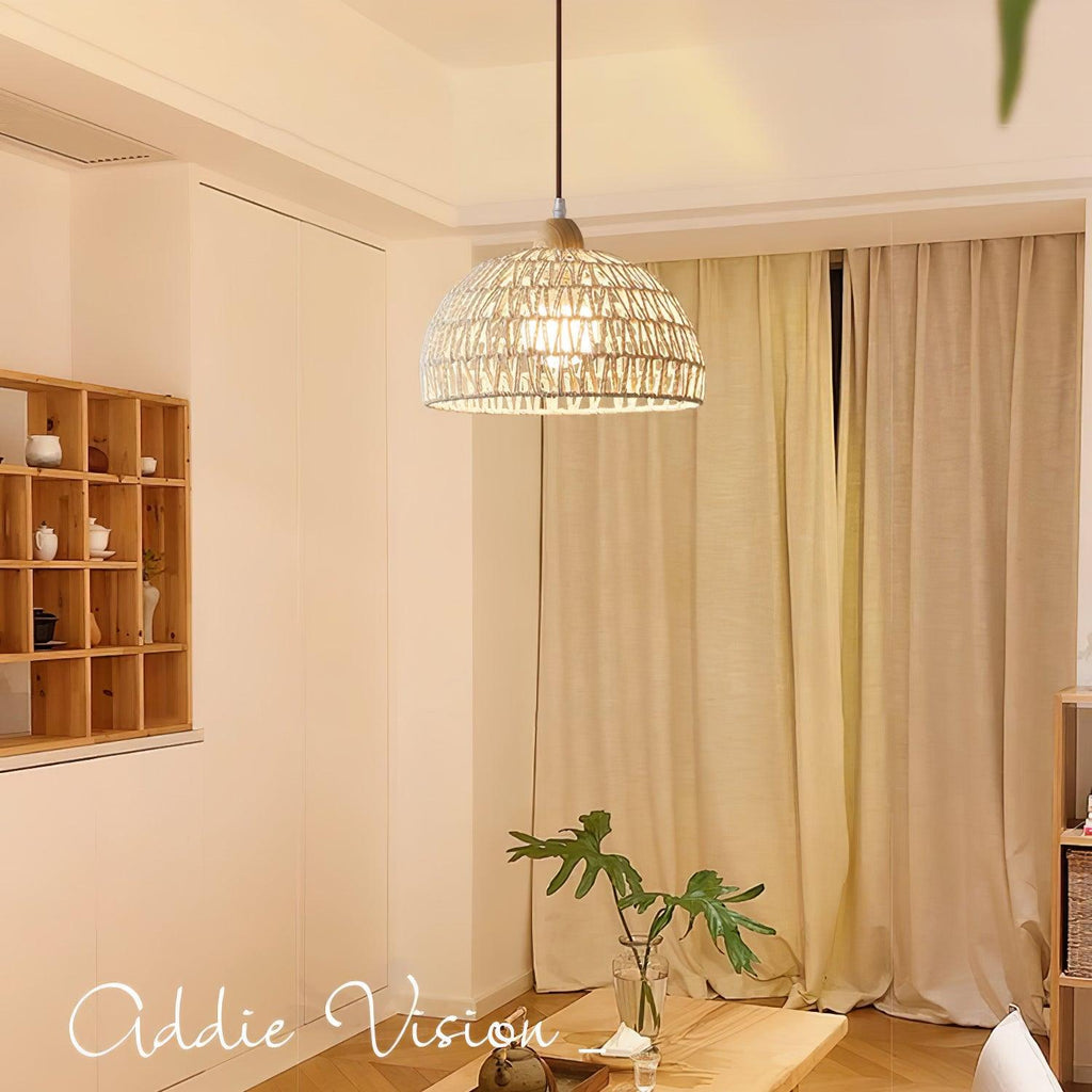 Rattan Arch Swag Pendant Lamp