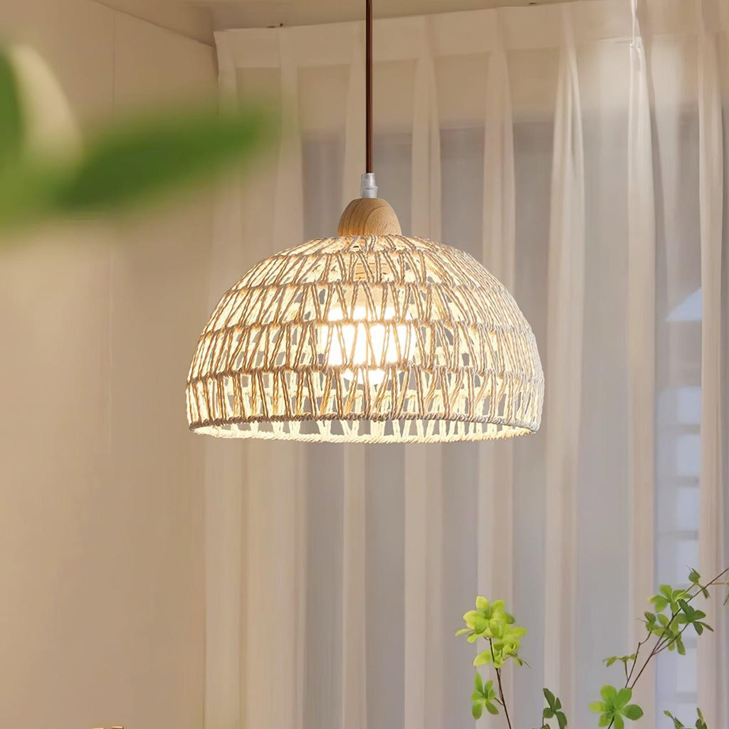 Rattan Arch Swag Pendant Lamp