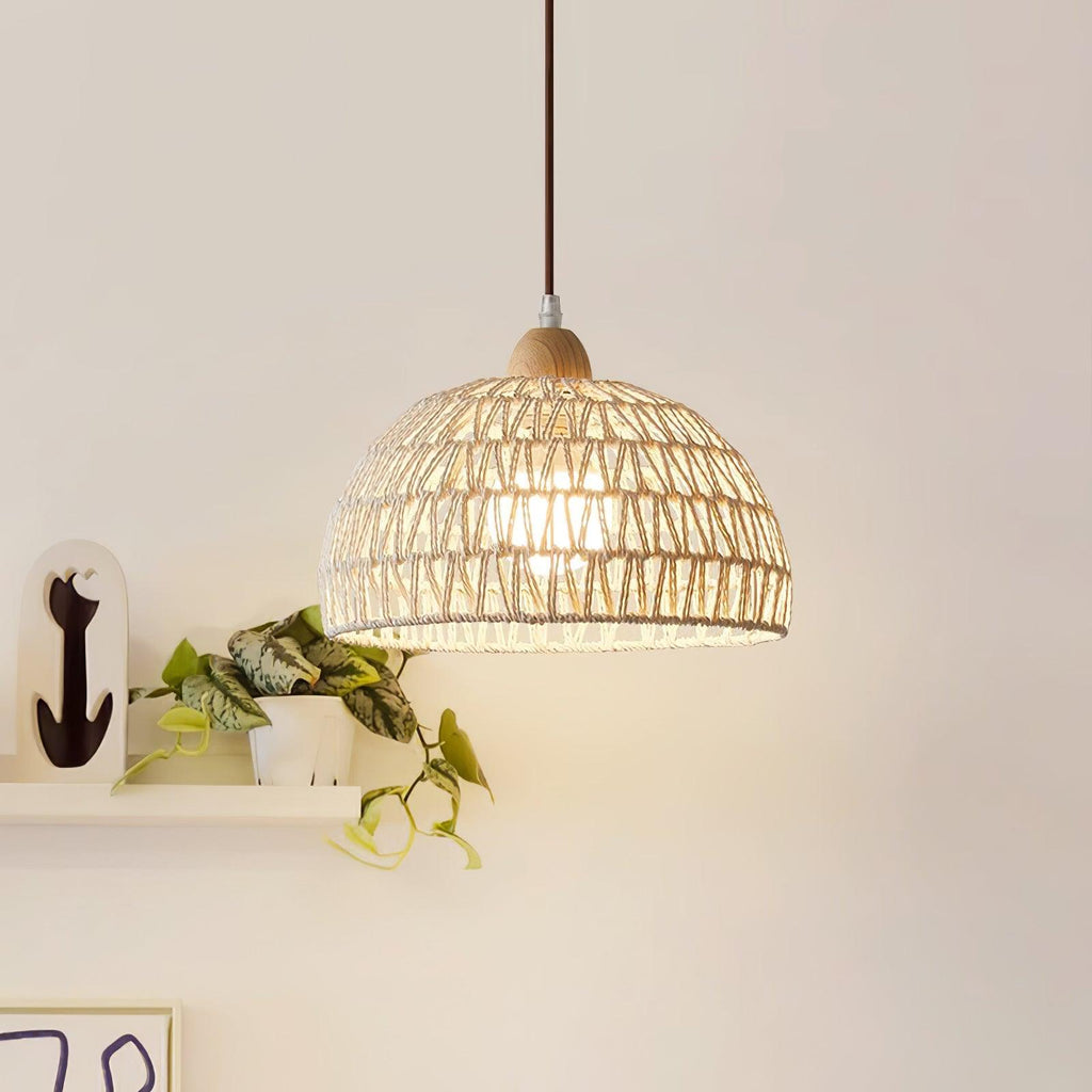 Rattan Arch Swag Pendant Lamp