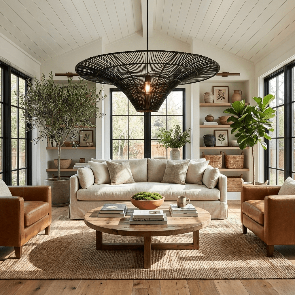Rattan Coolie Hat Pendant Lamp