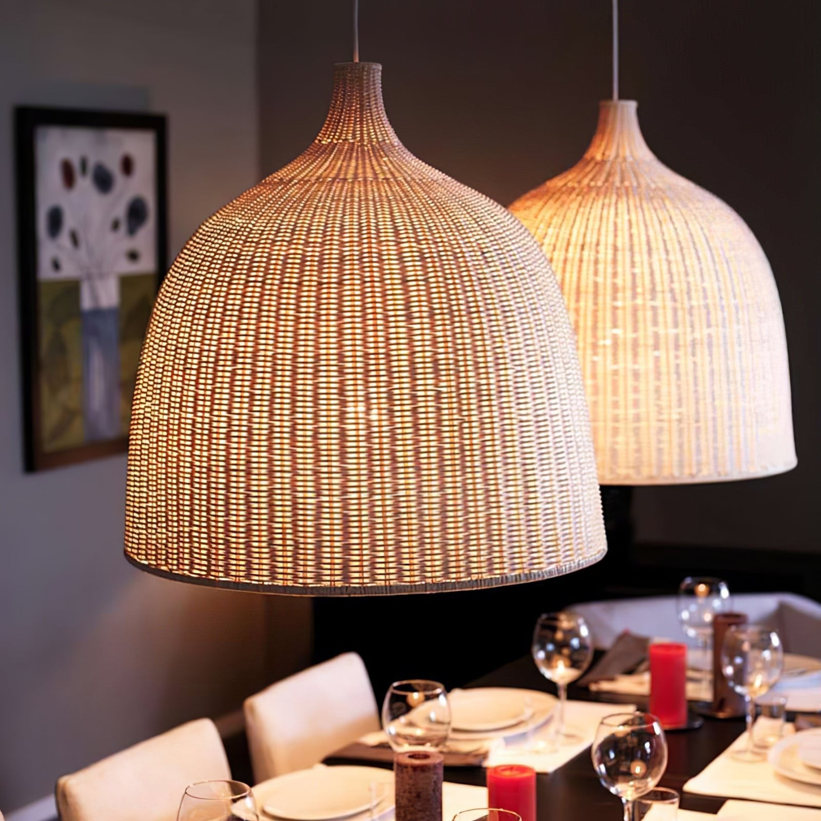 Rattan Bell Pendant Light