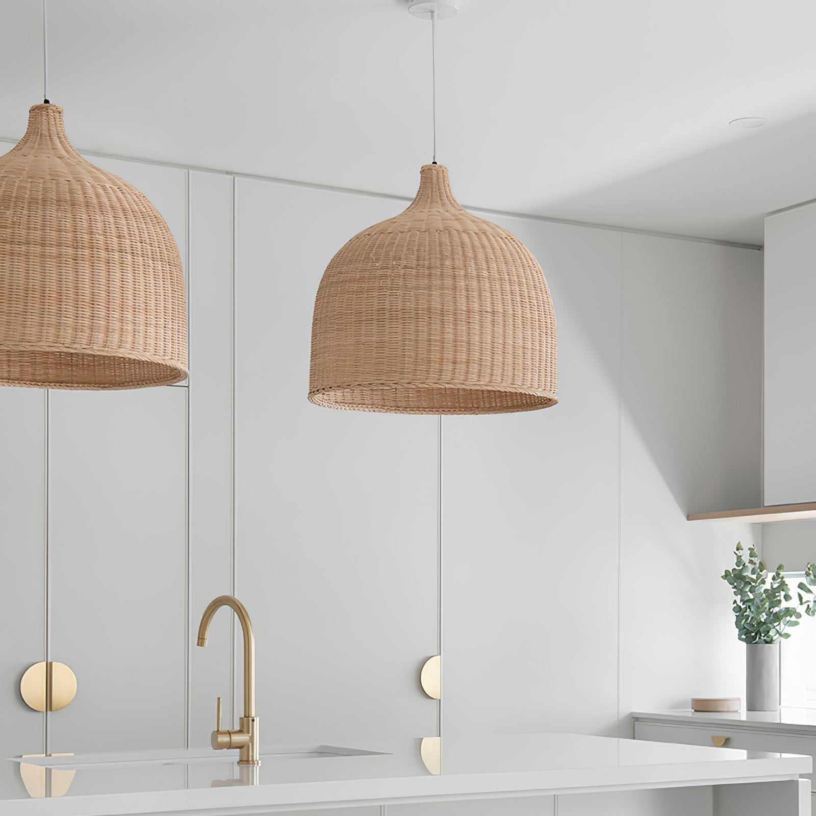 Rattan Bell Pendant Light
