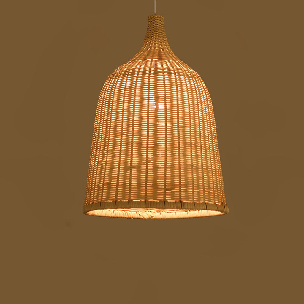 Rattan Bell Pendant Light