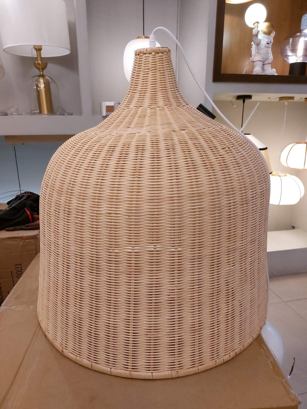 Rattan Bell Pendant Light